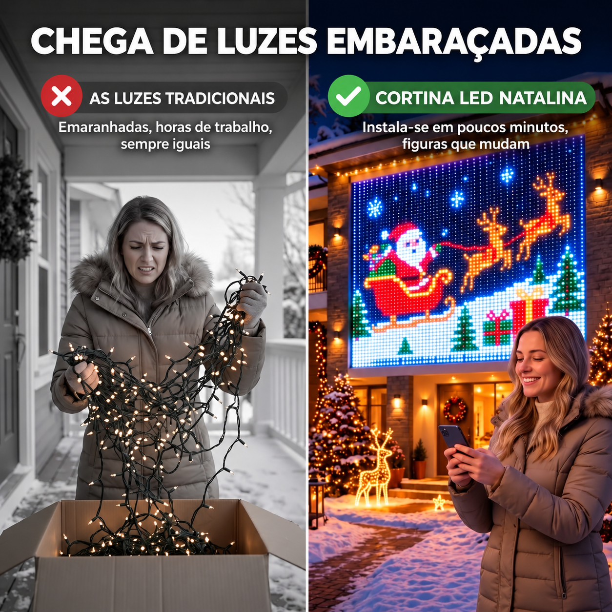 Comparação com as luzes tradicionais