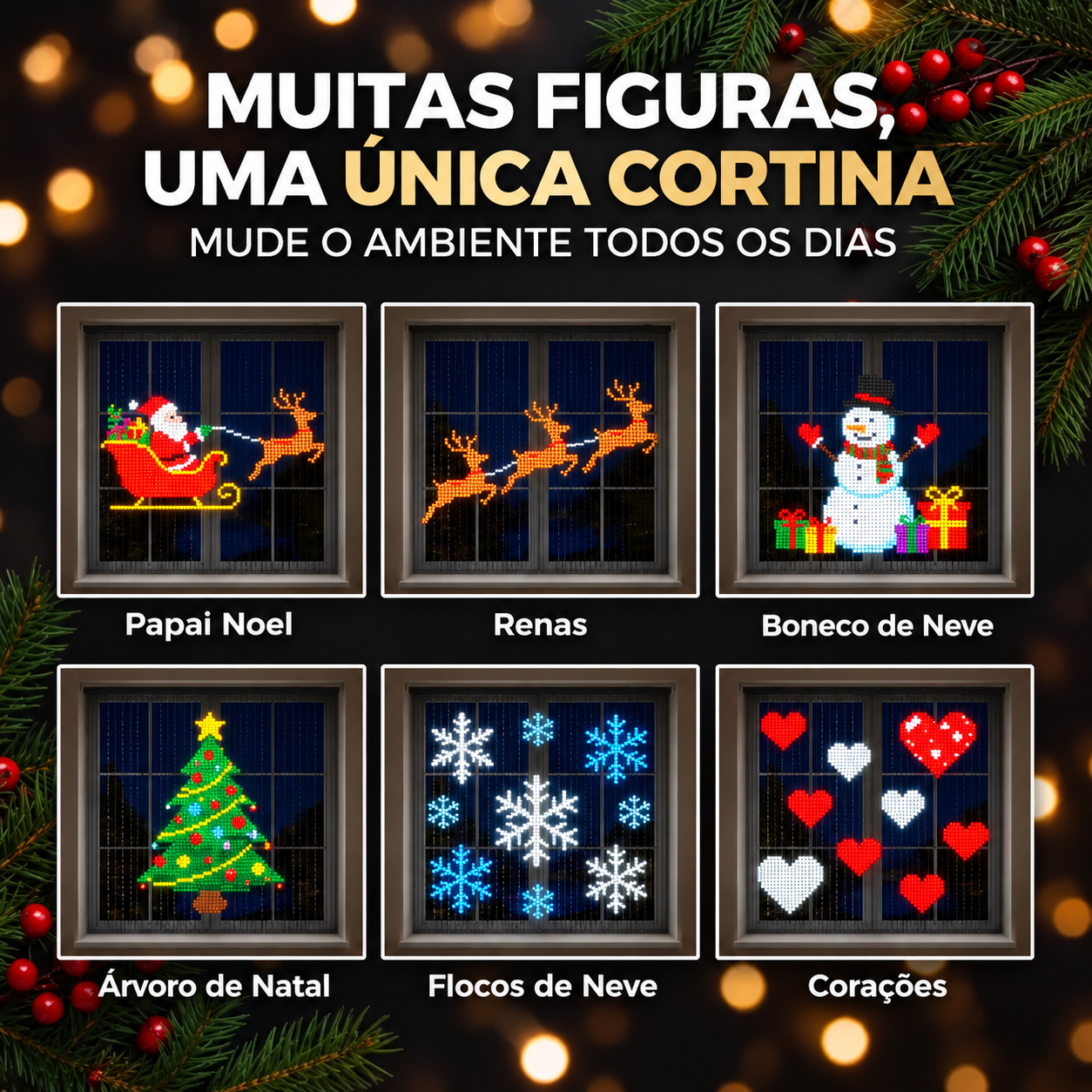Figuras da cortina LED