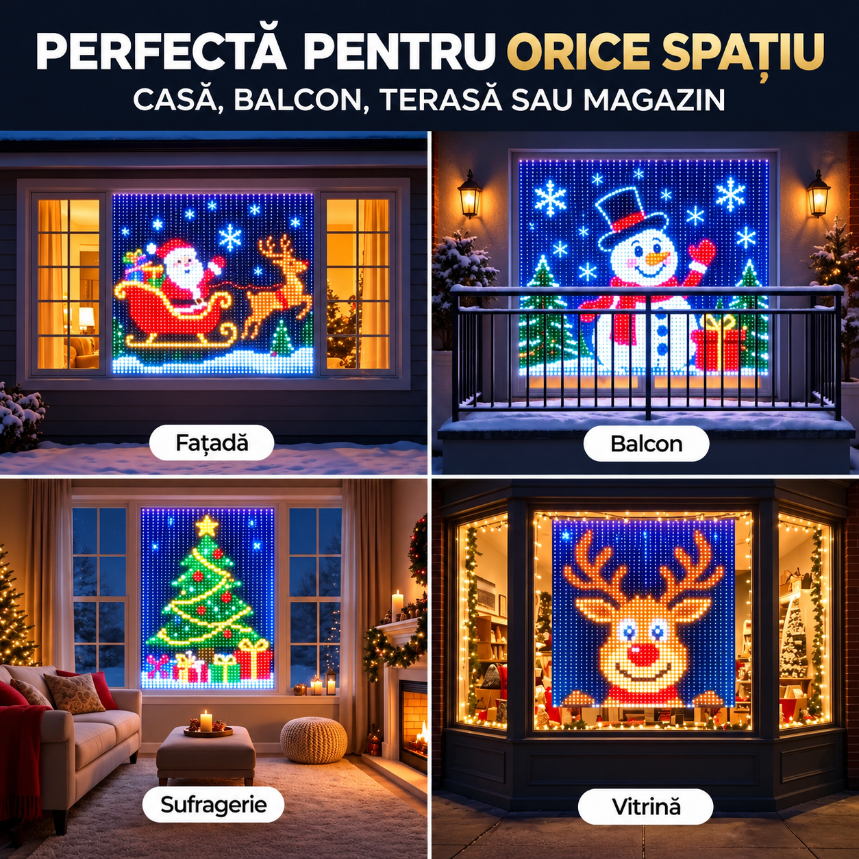Perdea LED în diferite spații
