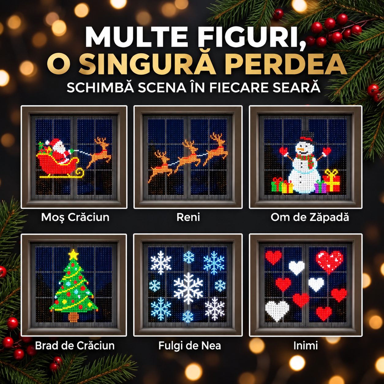 Figurile perdelei LED