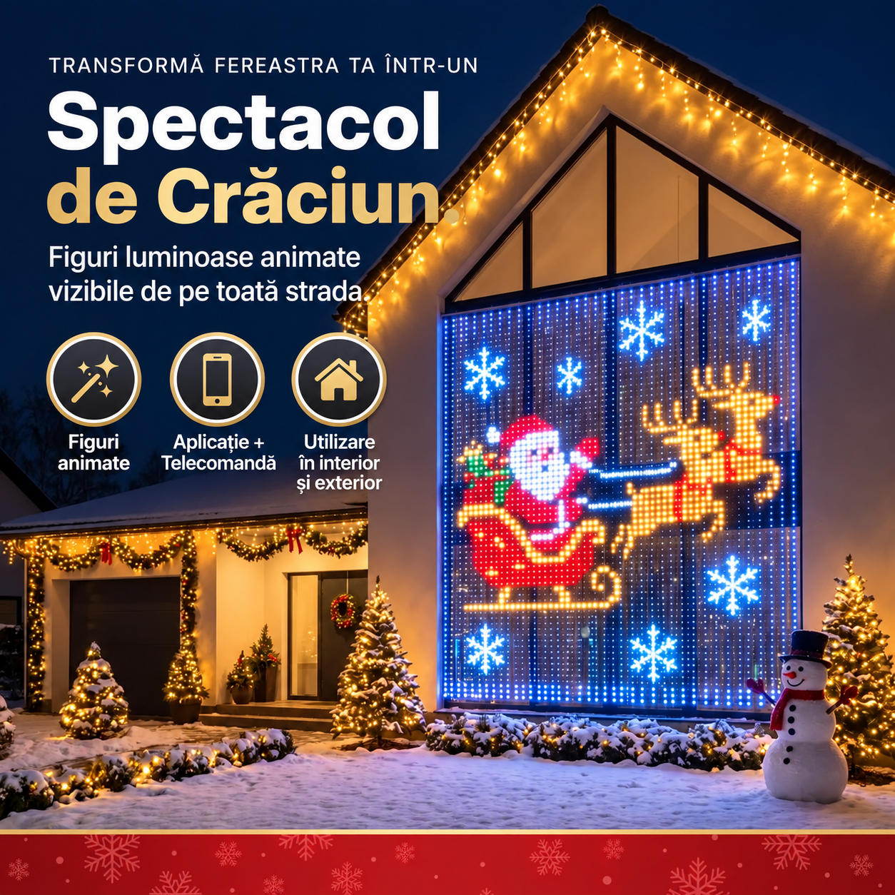 Perdea LED de Crăciun